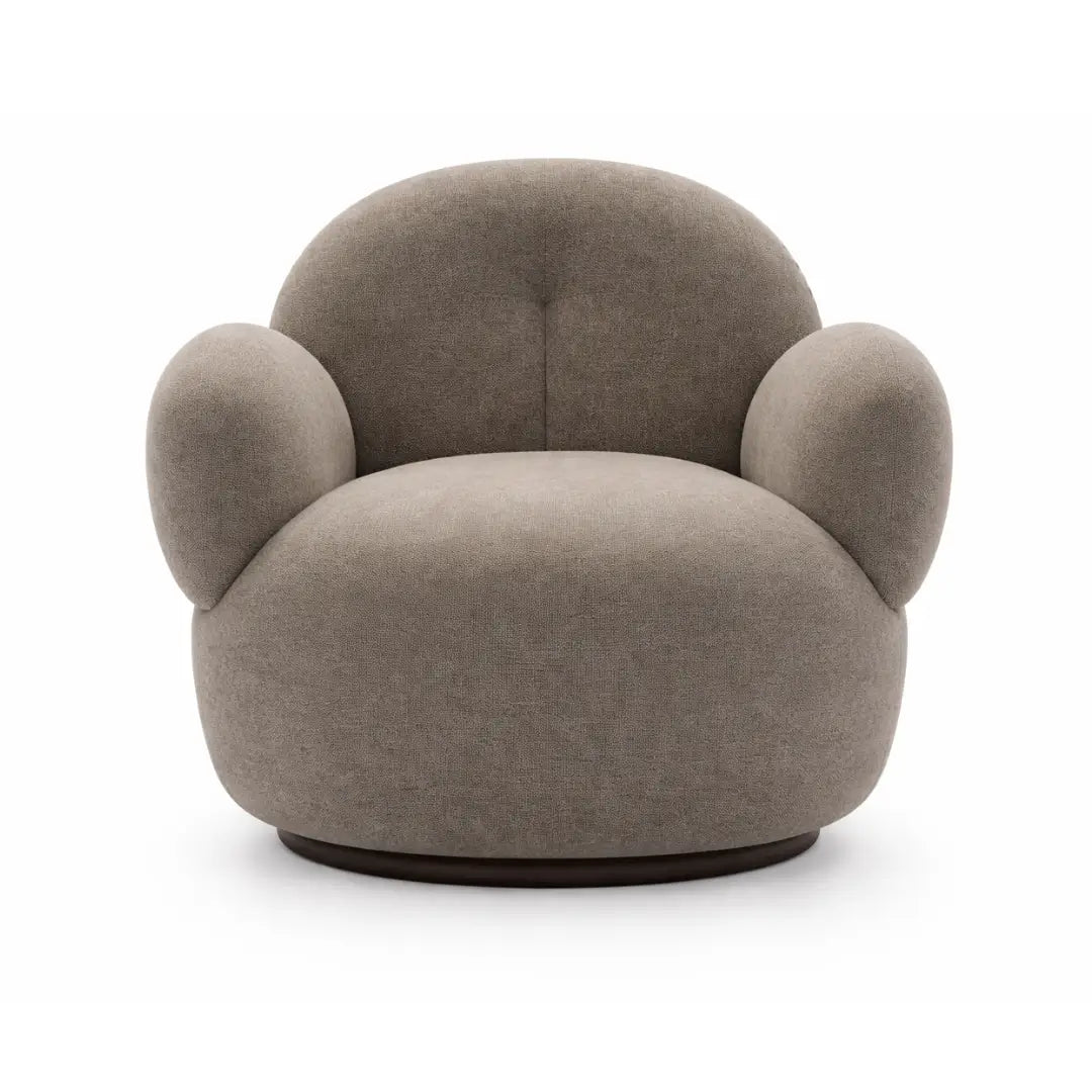Gray armchair with a unique design on a white background