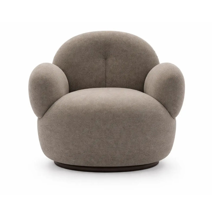 Gray armchair with a unique design on a white background