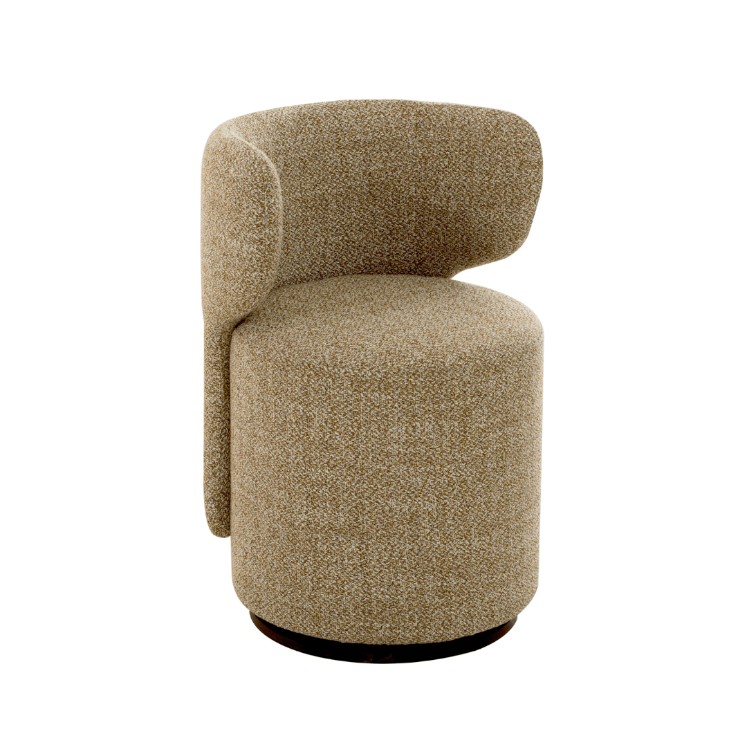 Beige textured armchair on a white background