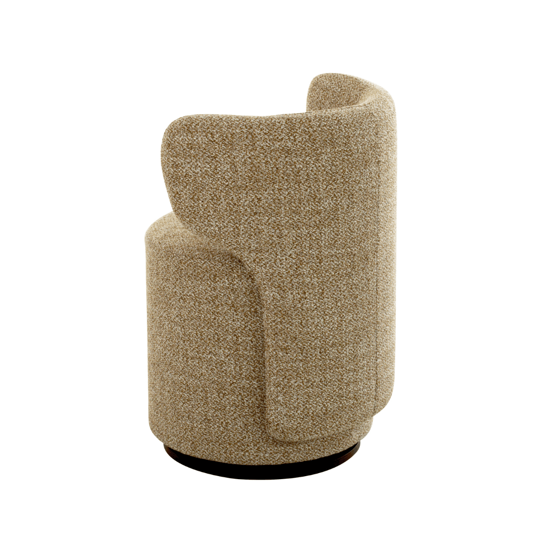 Beige textured armchair on a white background