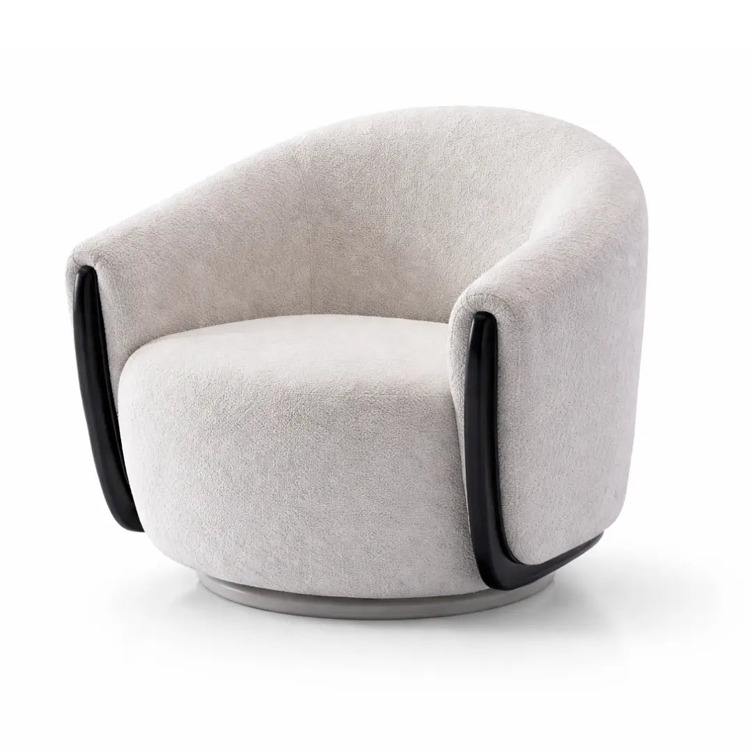 Modern chair with curved design on a white background
