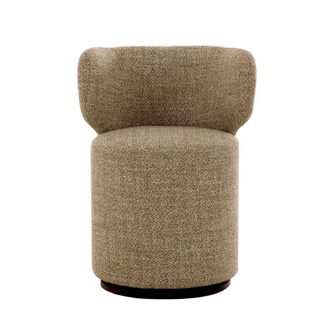 Beige swivel chair on a white background