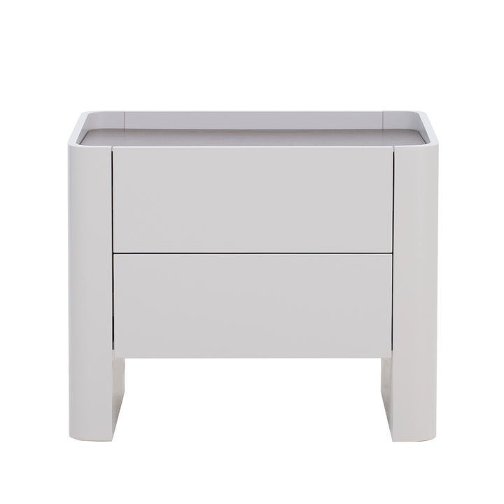 White nightstand with a gray top on a white background