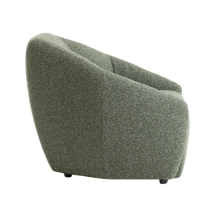 Green textured armchair on a white background