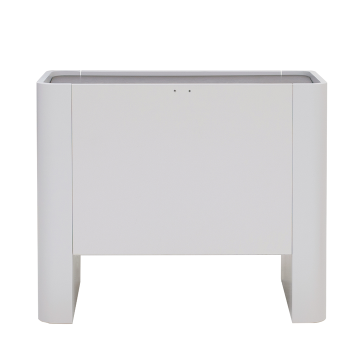 White rectangular planter box on a white background