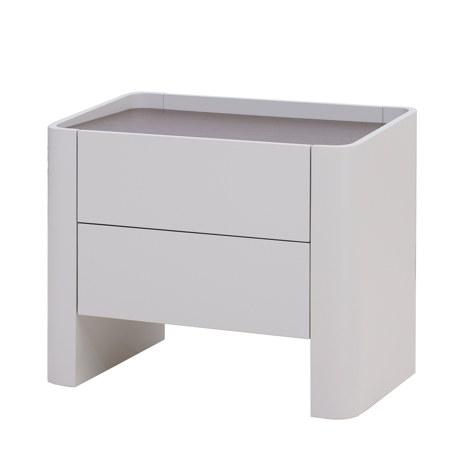 White cabinet with a drawer on a white background