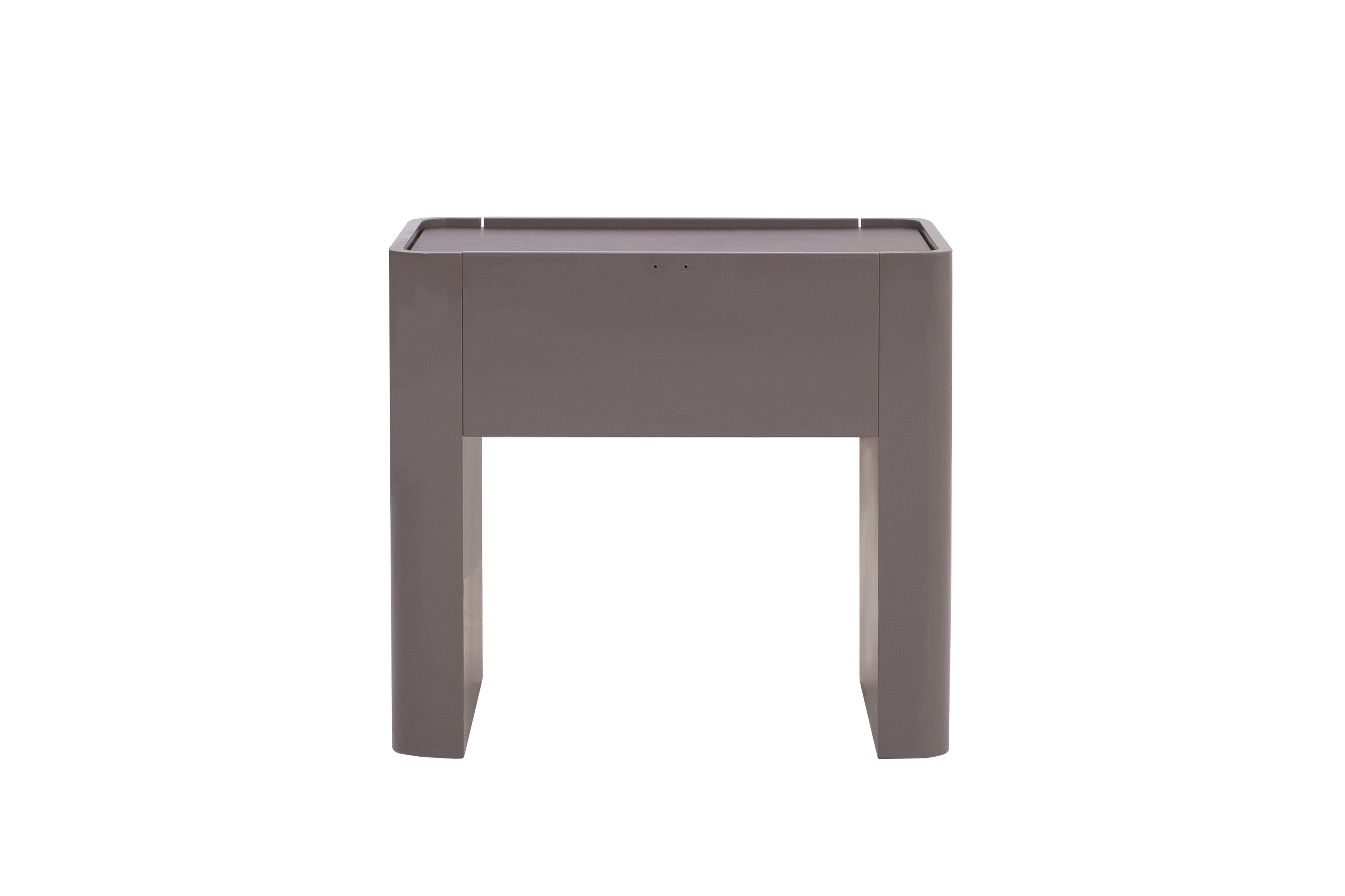 Gray side table on a white background