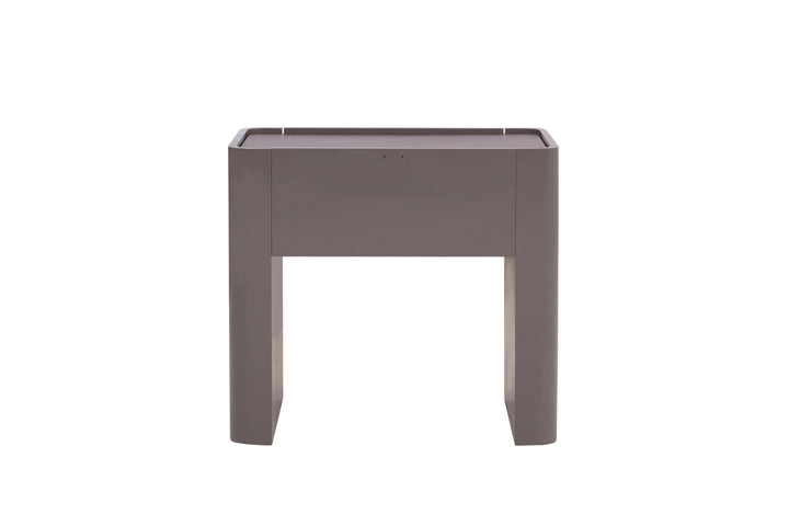 Gray side table on a white background