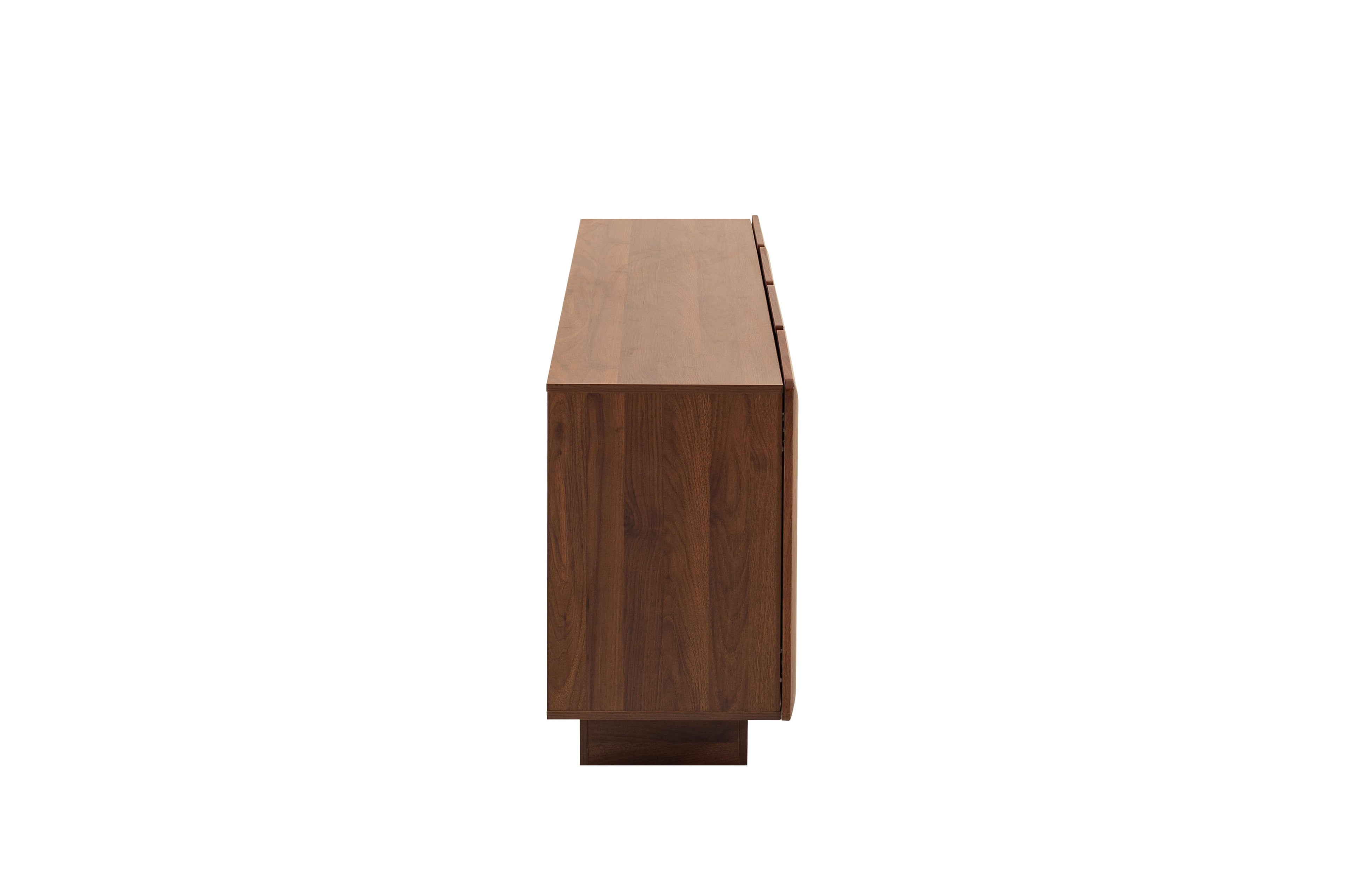 Wooden console table on a white background
