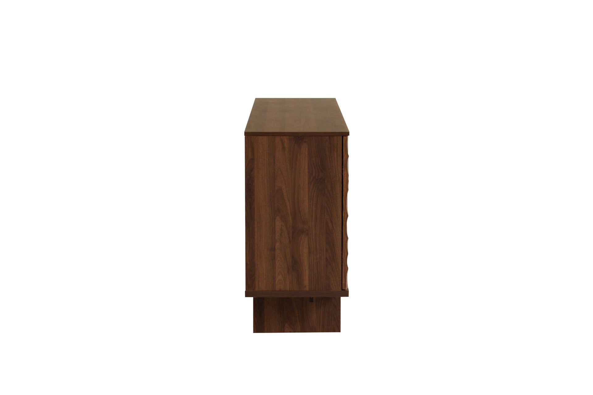 Wooden side table on a white background