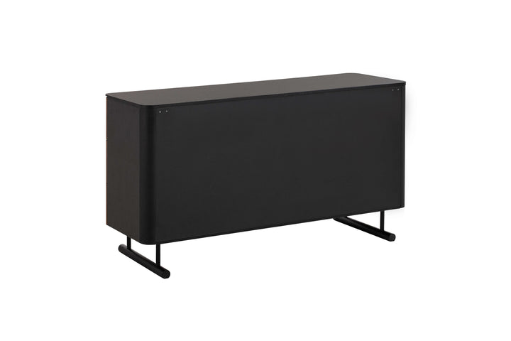 Black rectangular object on a white background