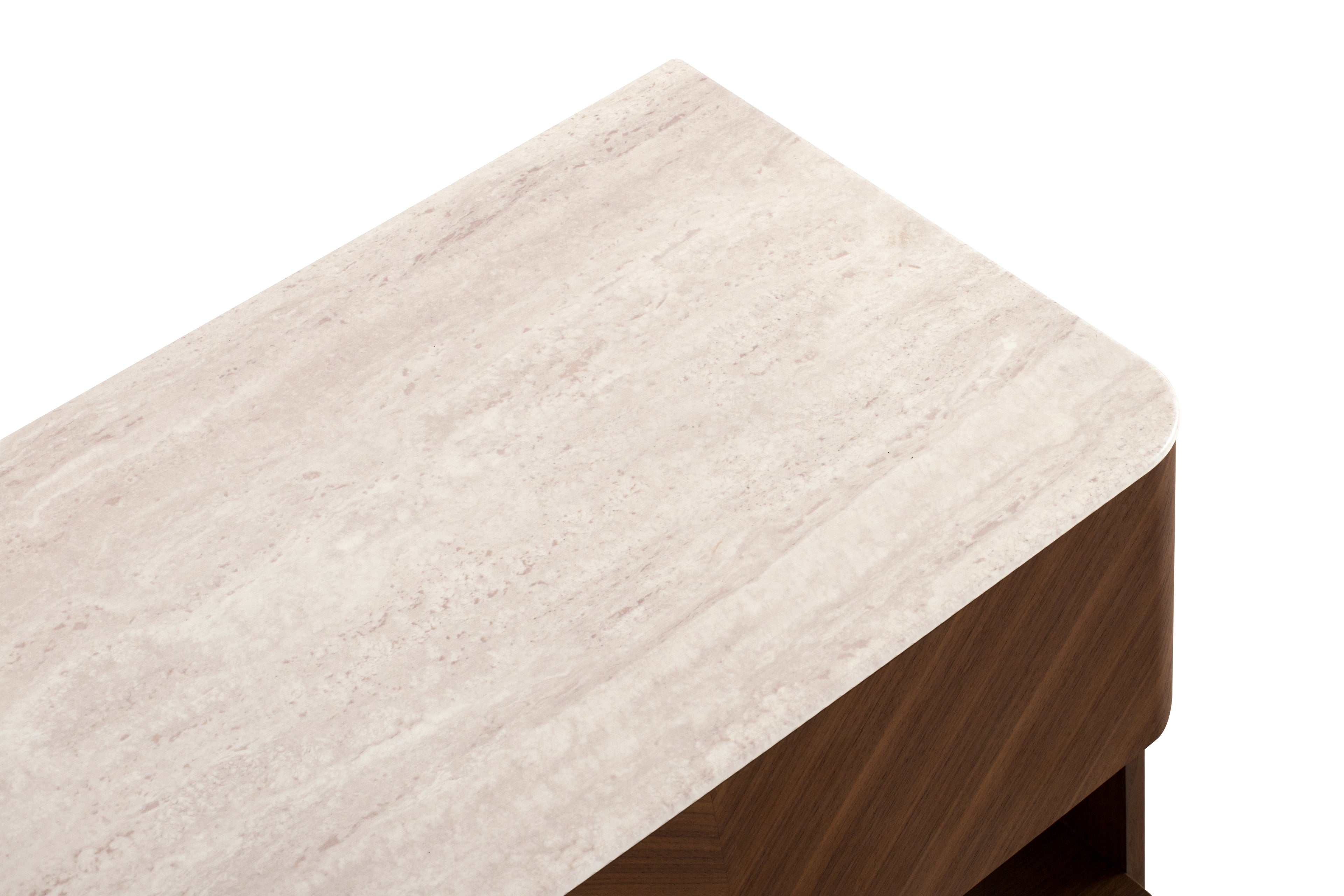 Mattress with wooden base on a white background