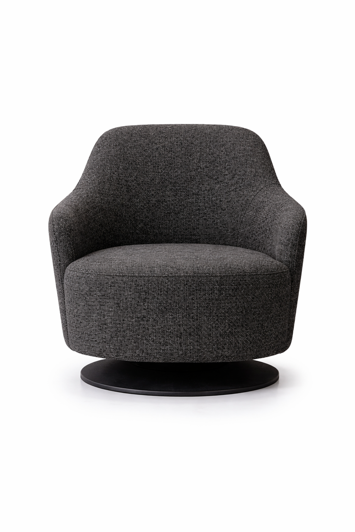 Gray swivel chair on a white background