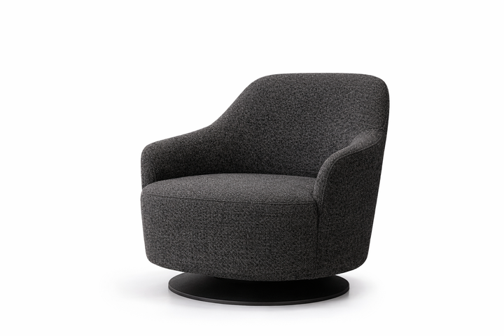 Gray swivel chair on a white background