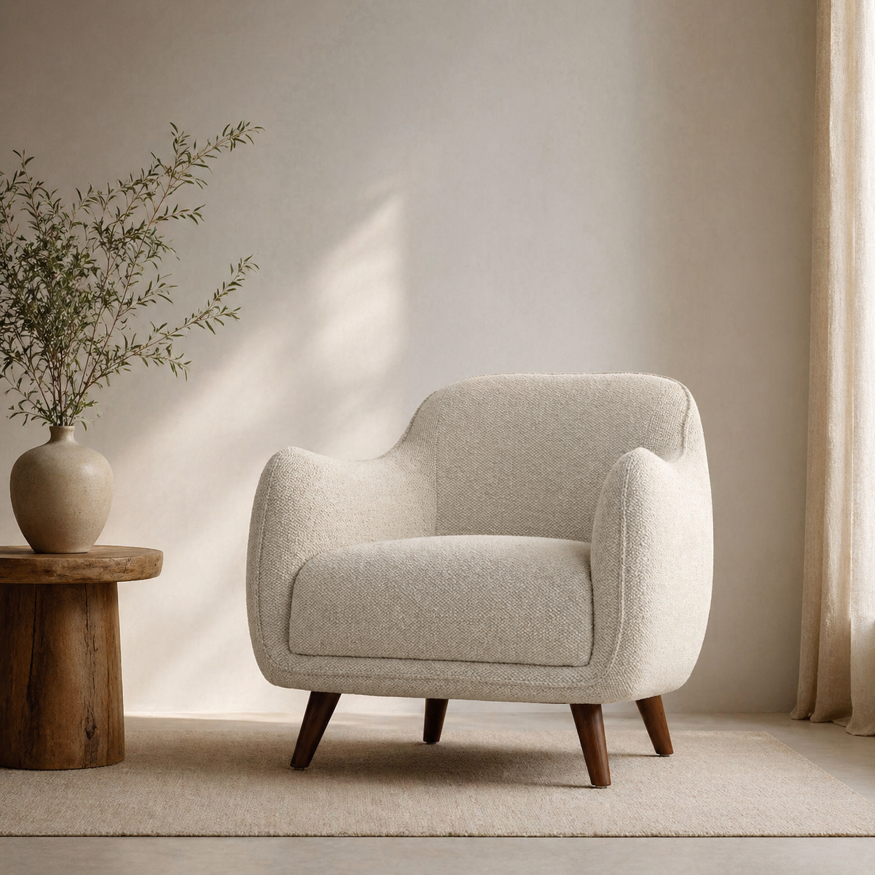 Inver white armchair
