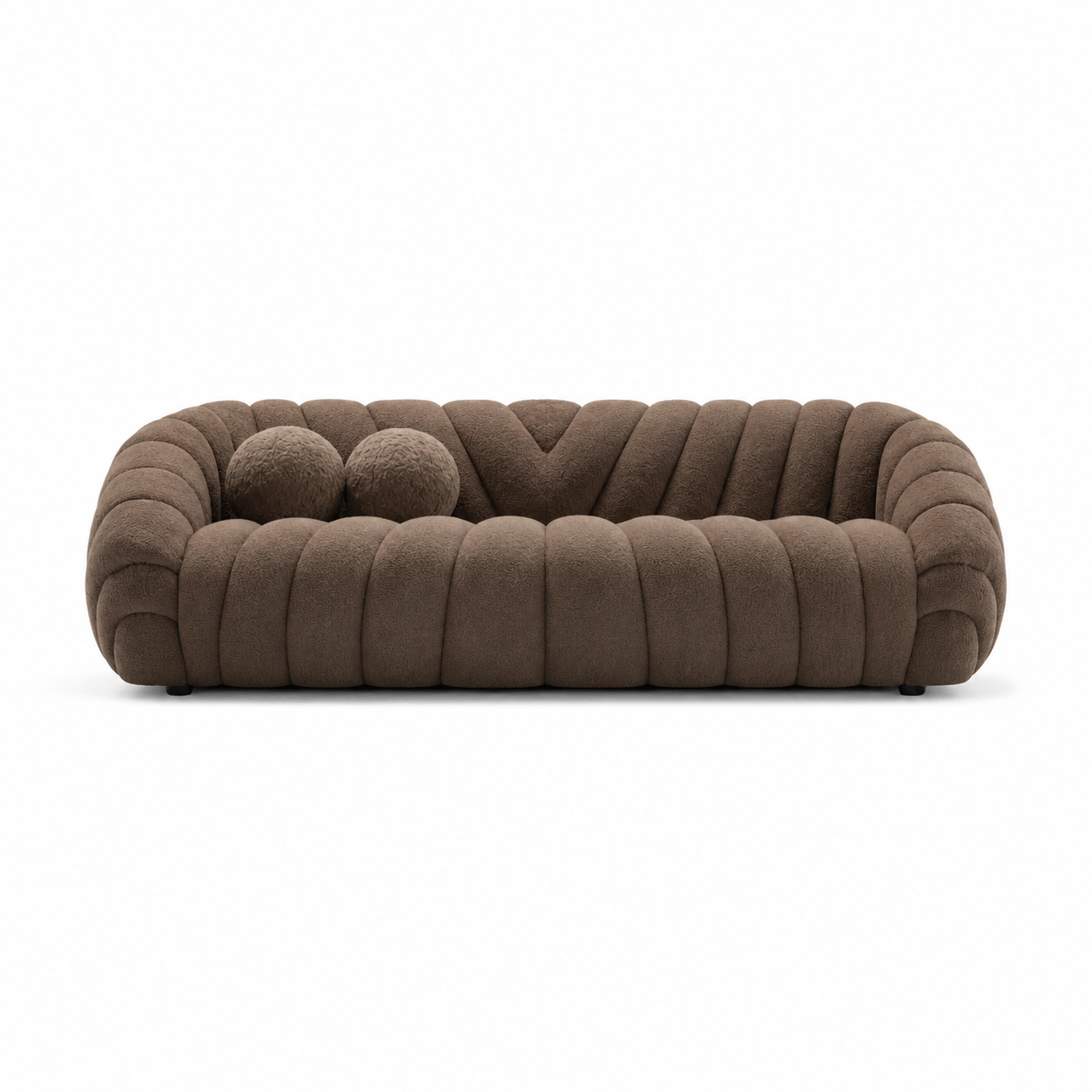 Brown textured sofa on a white background