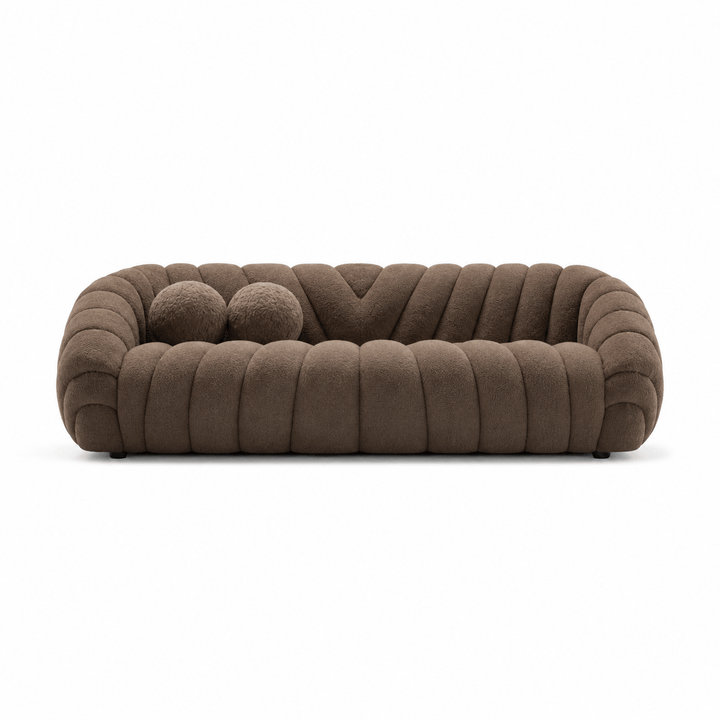 Brown textured sofa on a white background