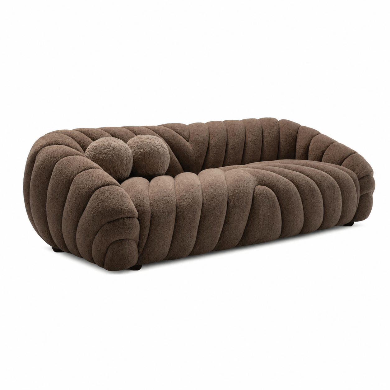 Brown textured sofa on a white background