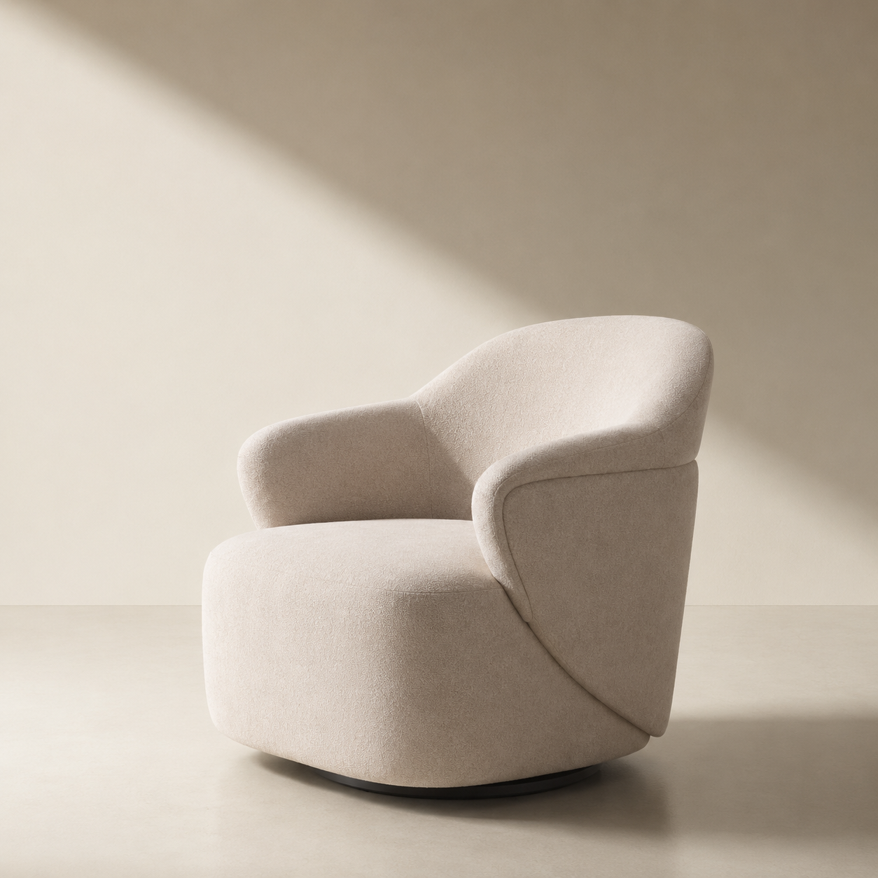 Beige armchair on a beige background