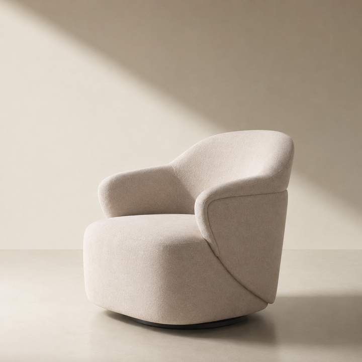 Beige armchair on a beige background