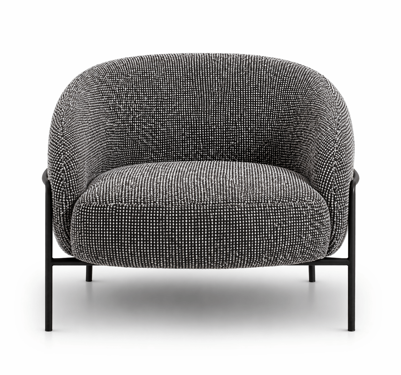 Gray textured armchair on a white background