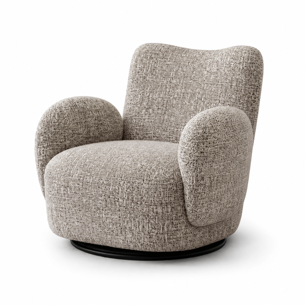 Gray textured armchair on a white background