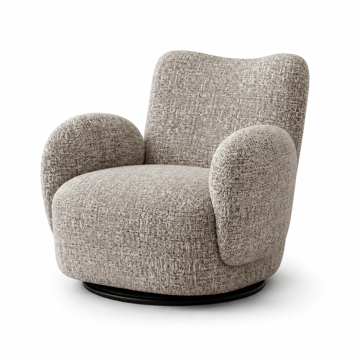 Gray textured armchair on a white background