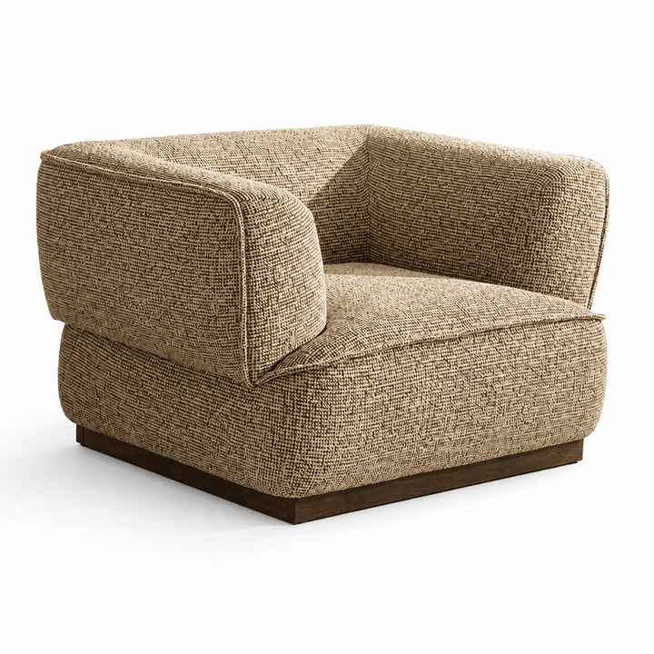 Brown textured armchair on a white background