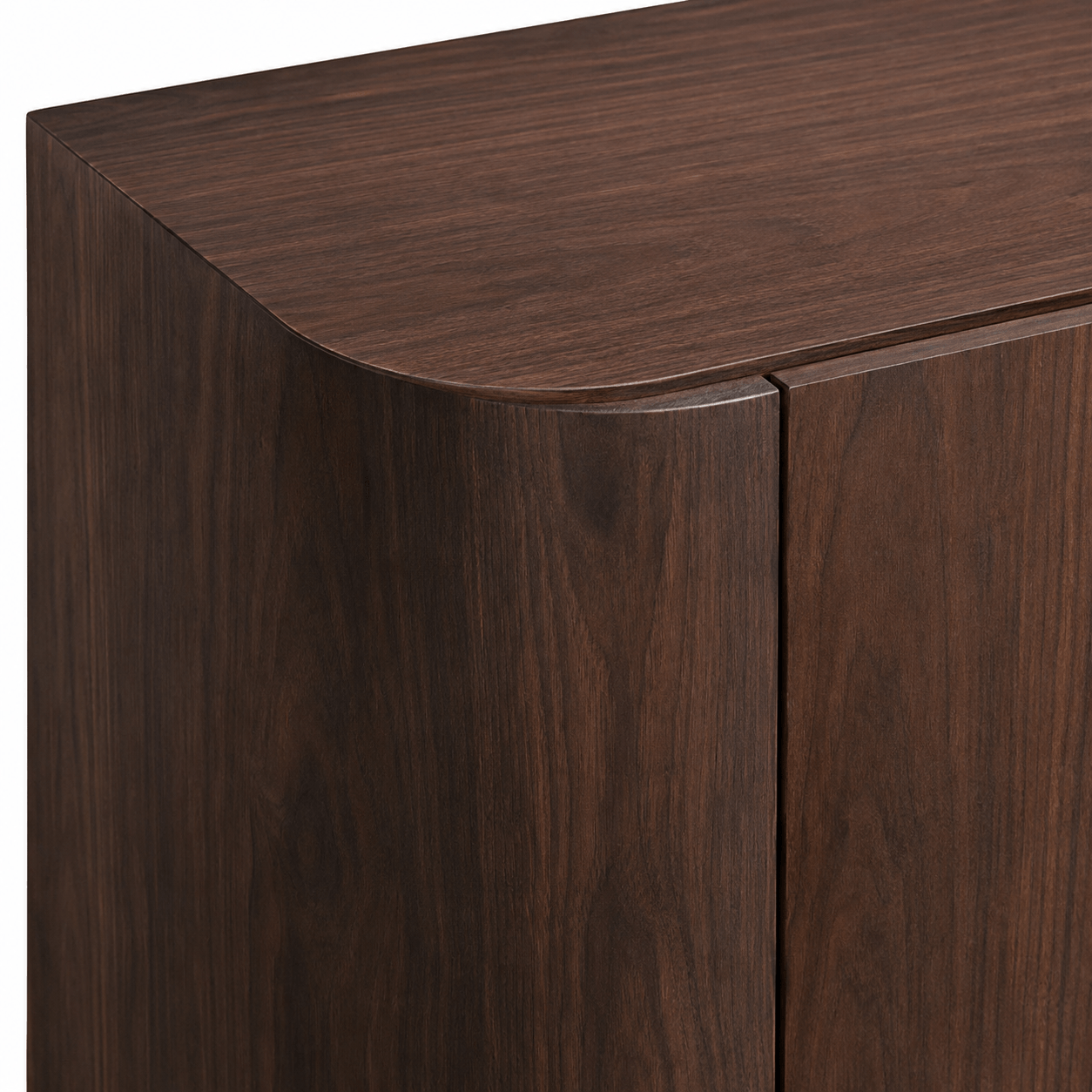 Close-up of a wooden cabinet with a smooth finish