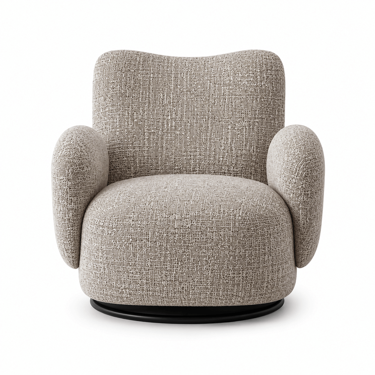 Gray textured armchair on a white background