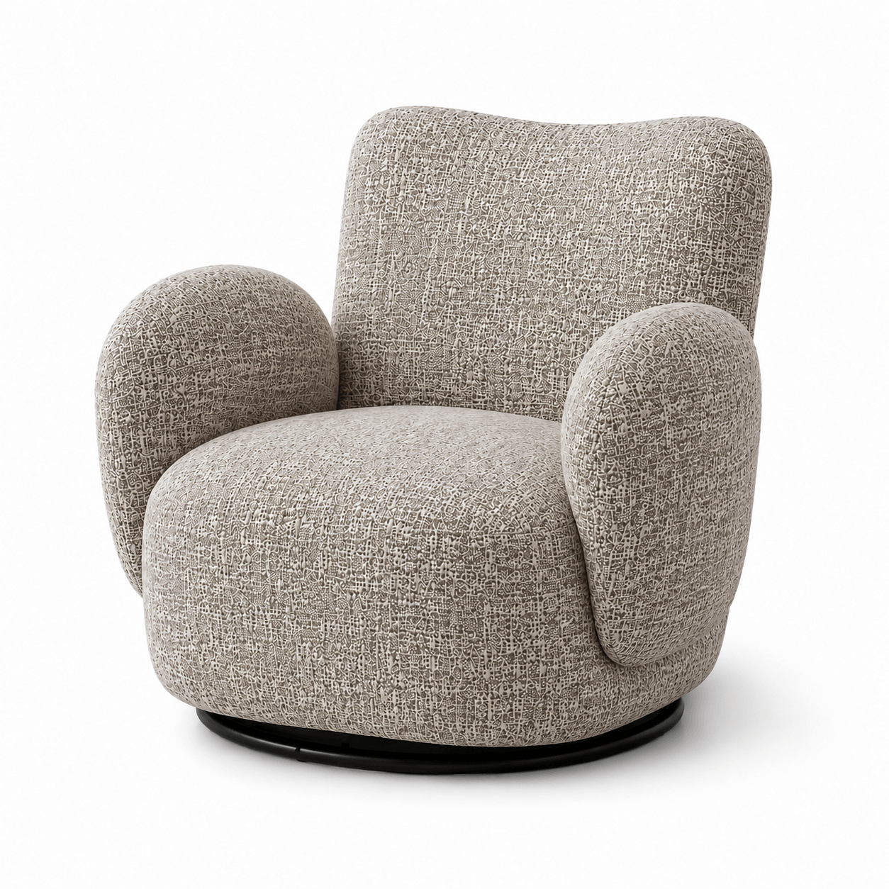 Gray textured armchair on a white background