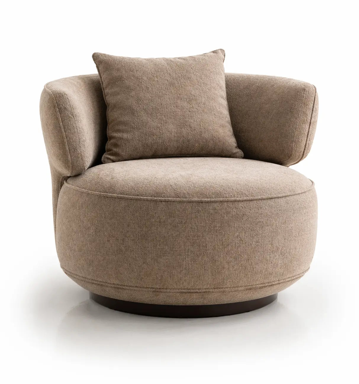 Brown armchair with a pillow on a white background