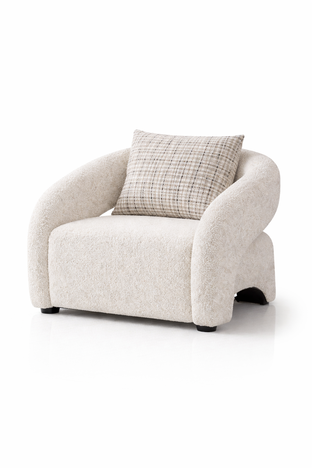 Nervia Pearl White Arm Chair