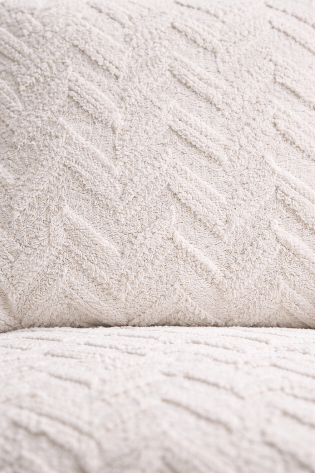 Close-up of textured beige fabric